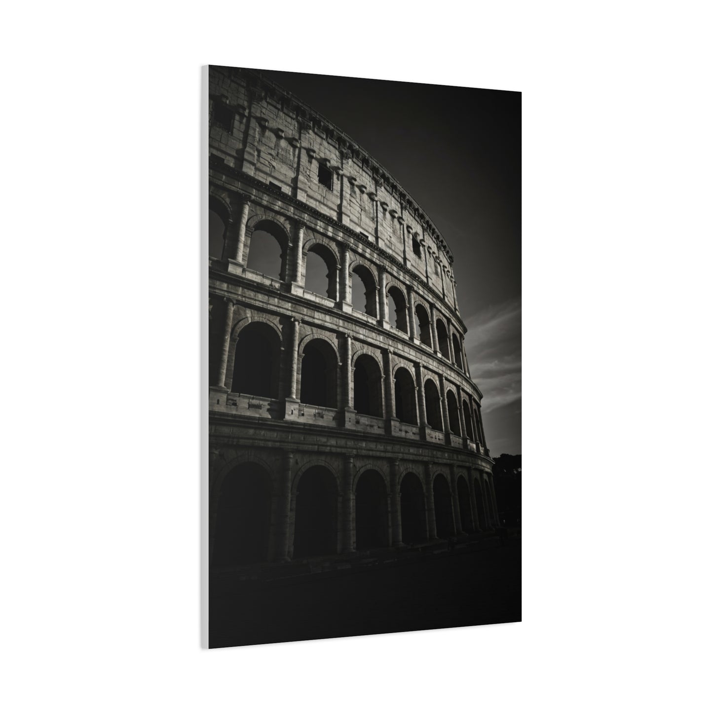 Roman Colosseum Architectural Black & White Wall Art & Canvas Print