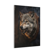 Mounted Wolf Head Lodge Trophy Scene Wall Art & Canvas Print