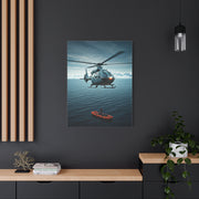 Arctic Rescue Helicopter Scene Wall Art & Canvas Print