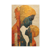Mother and Child Textured Silhouette Wall Art & Canvas Print
