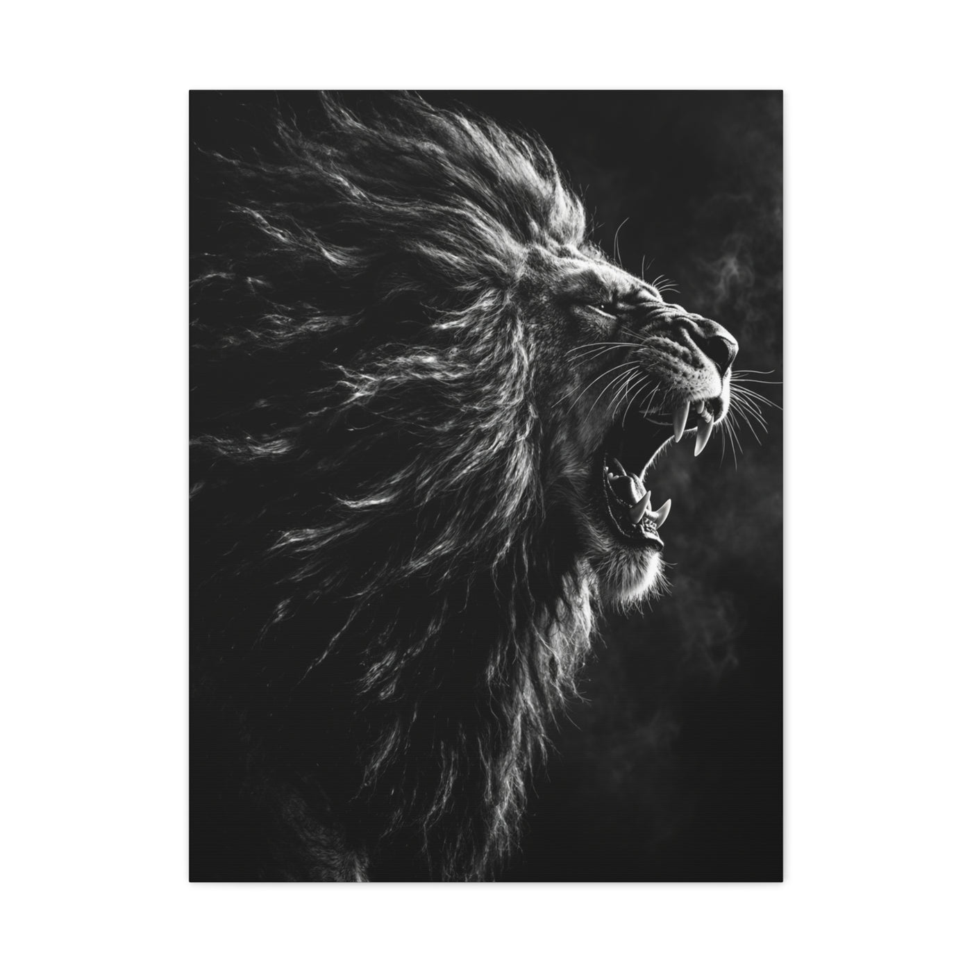 Roaring Lion Monochrome Power Wall Art & Canvas Print