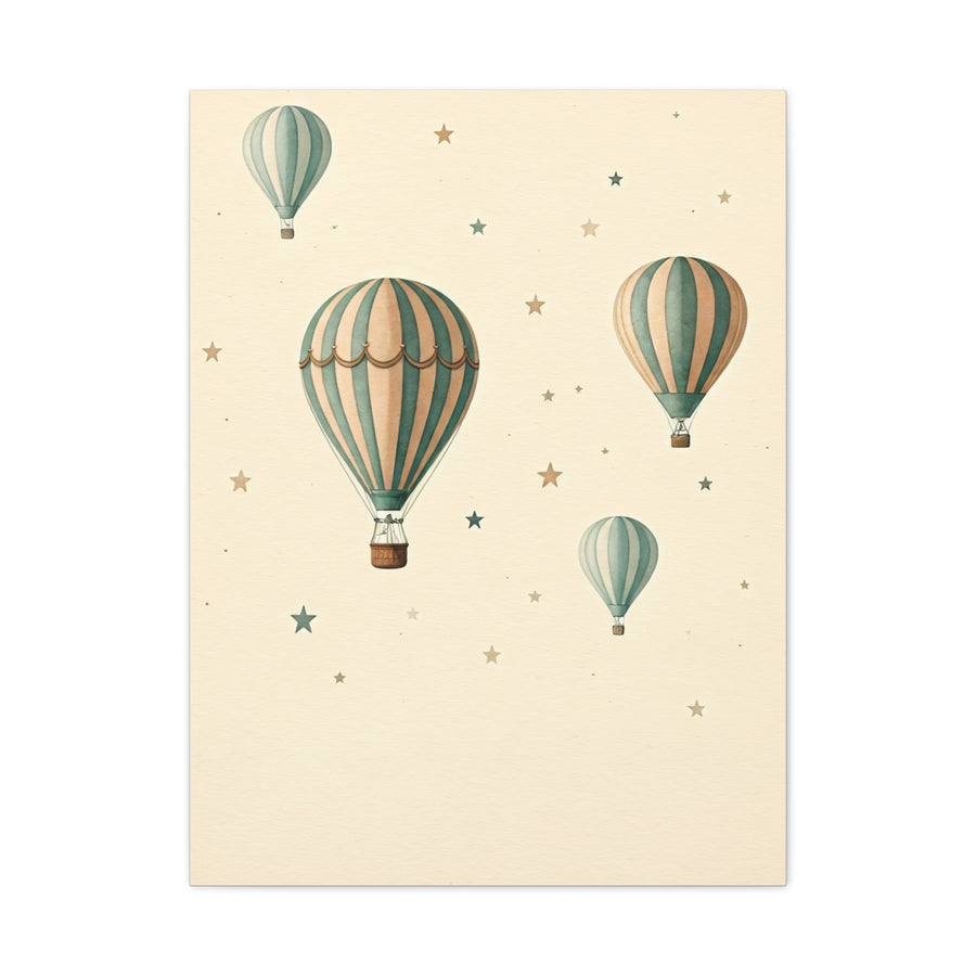 Dreamy Hot Air Balloon Nursery Wall Art & Canvas Print