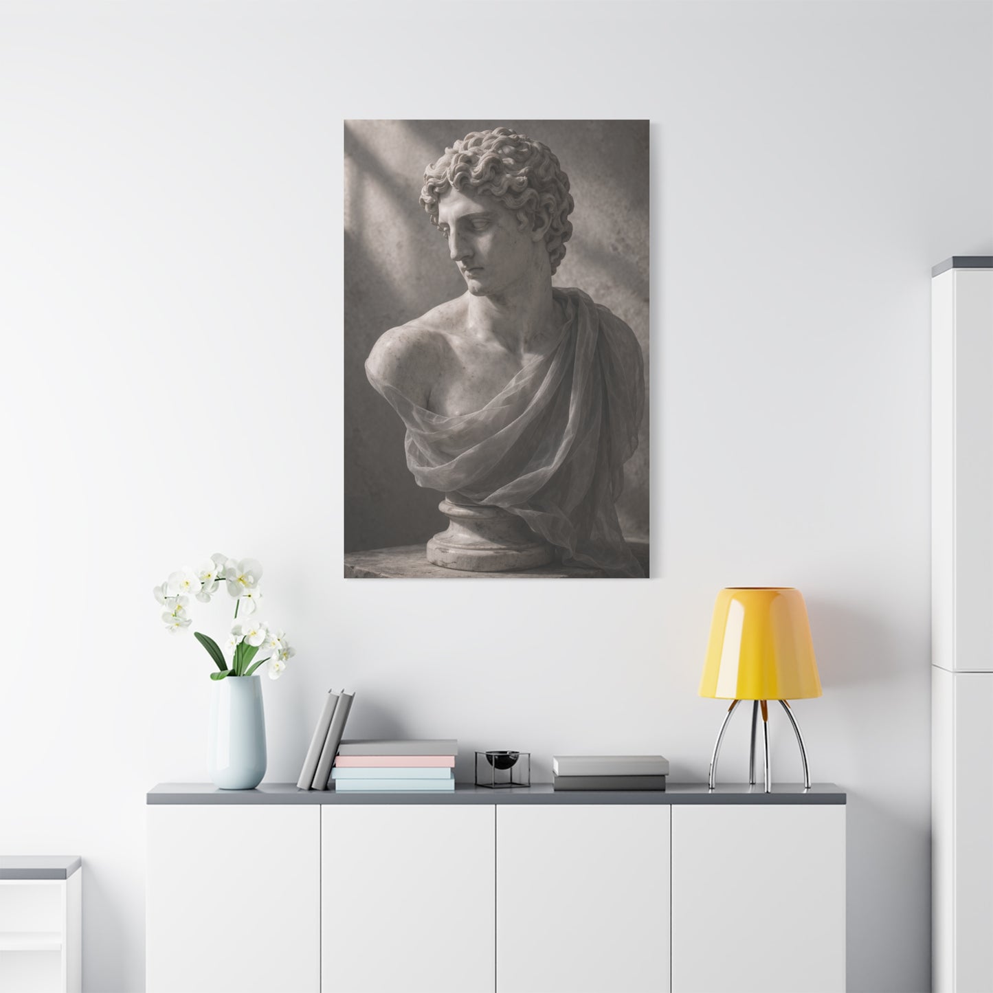 Classical Marble Bust Draped Wall Art & Canvas Print