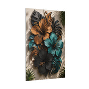 Metal Hibiscus Botanical Sculpture Tropical Wall Art & Canvas Print