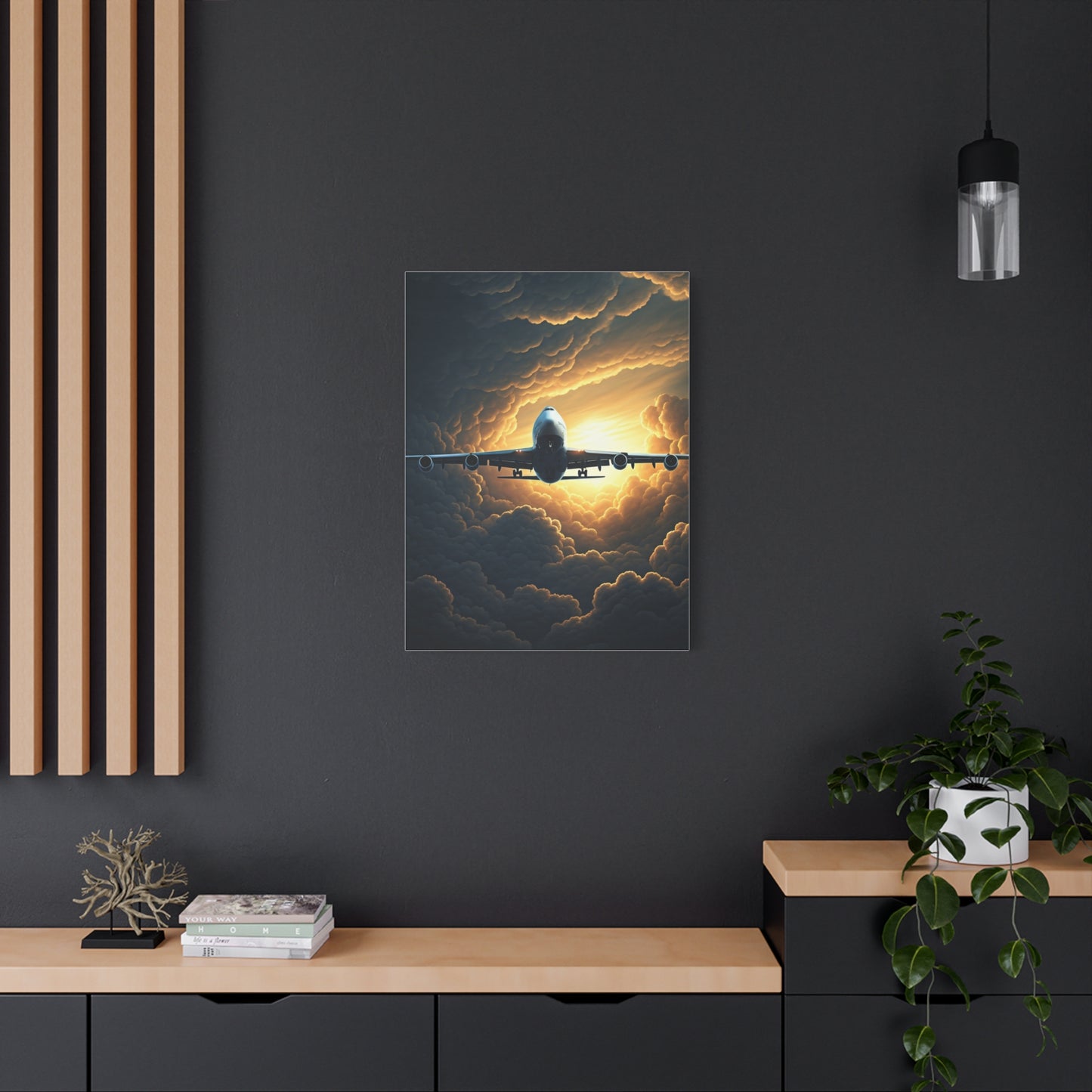 Golden Cloud Break Airplane Wall Art & Canvas Prints