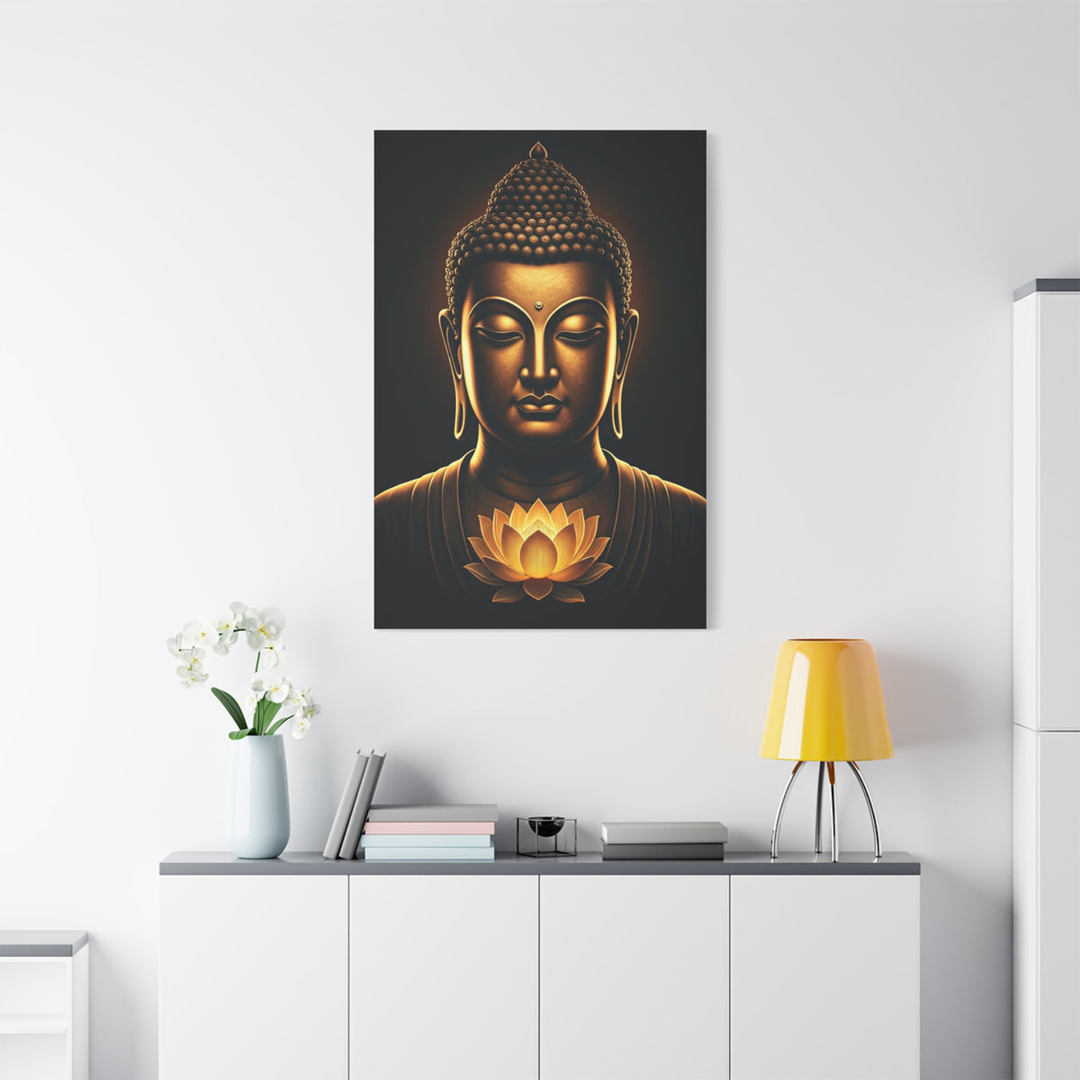 Shadowed Golden Buddha Elegance Wall Art & Canvas Prints