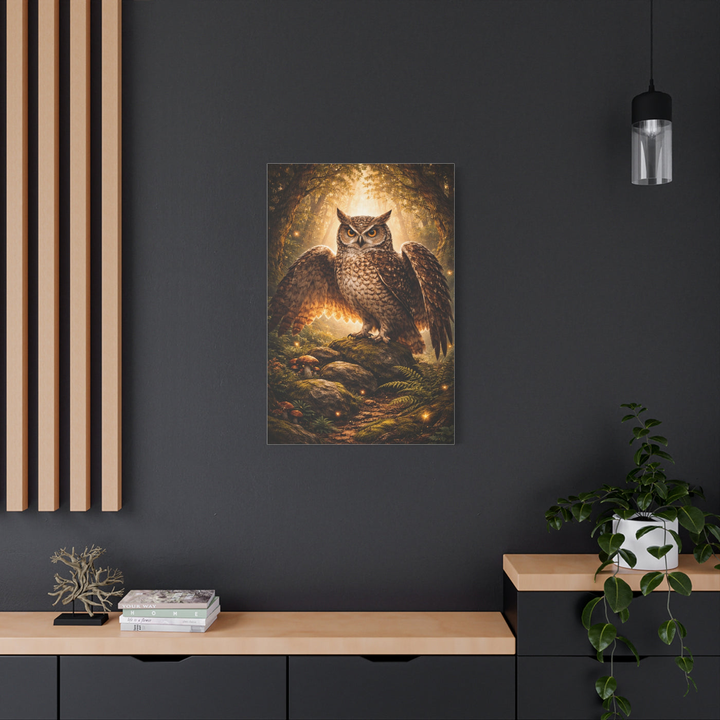 Enchanted Forest Guardian Owl Wall Art & Canvas Print