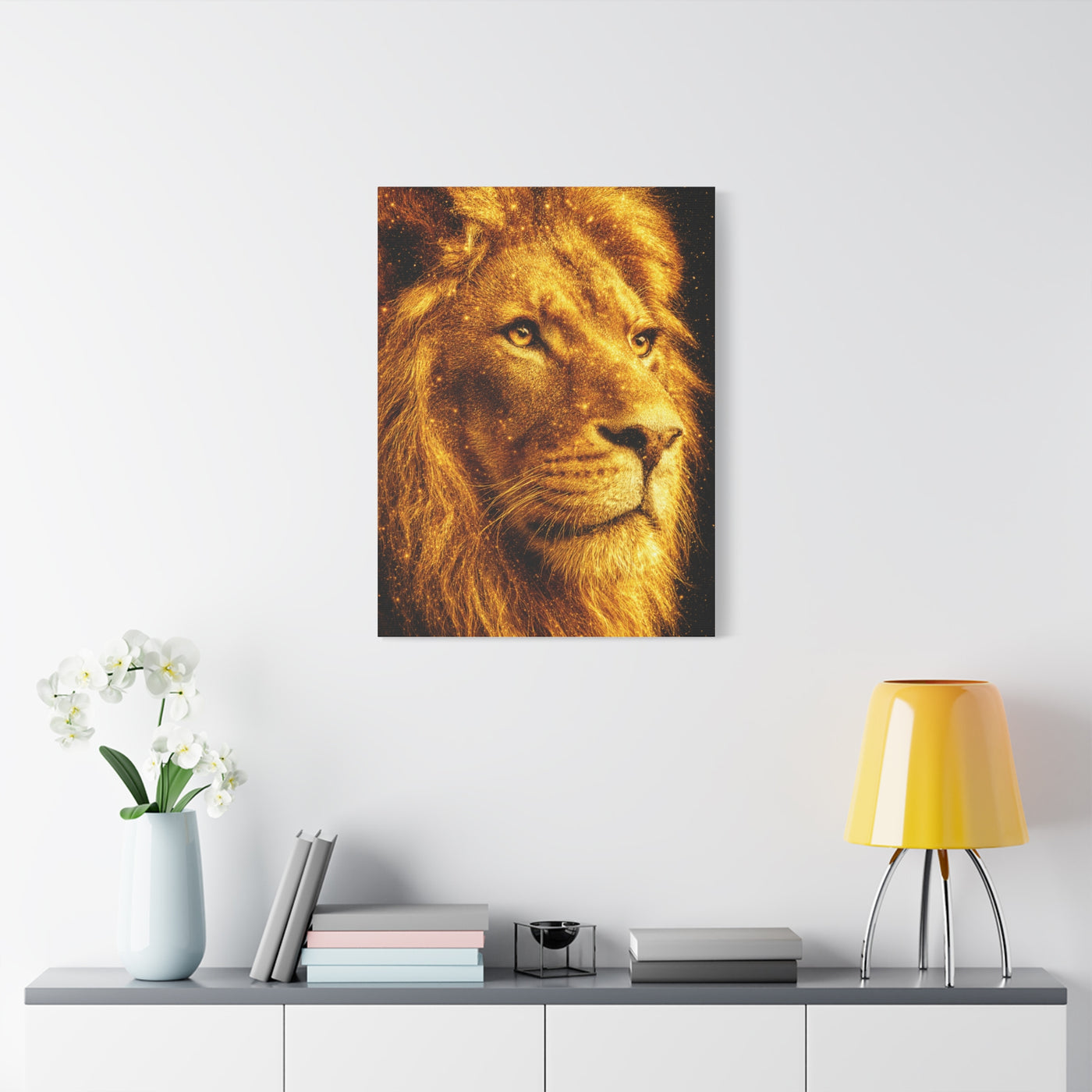 Golden Lion Portrait Wall Art & Canvas Print