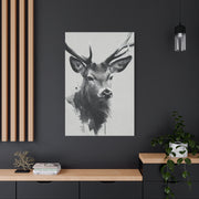 Minimal Ink Wash Deer Portrait Wall Art & Canvas Print