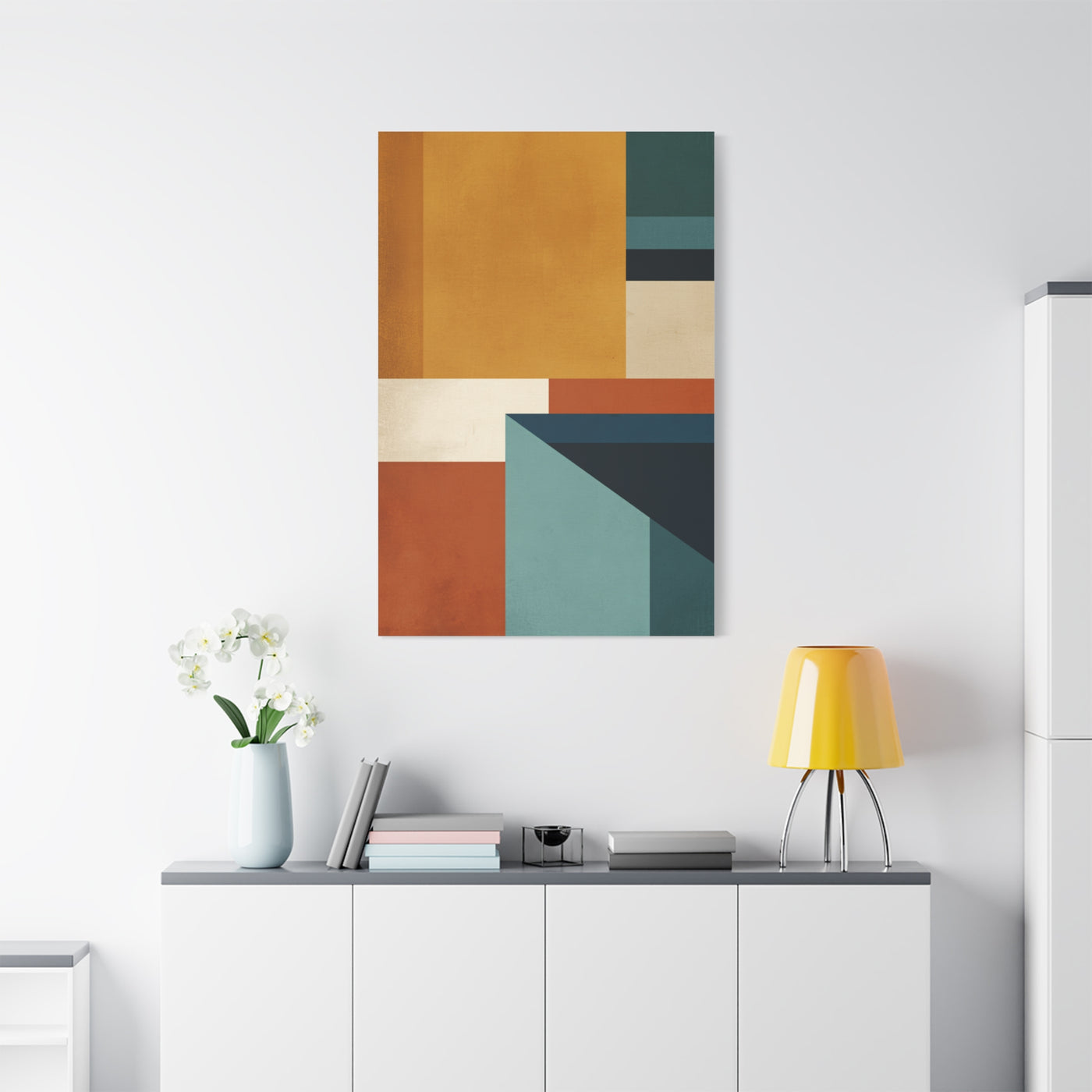 Mid Century Modern Geometric Color Block Wall Art & Canvas Print