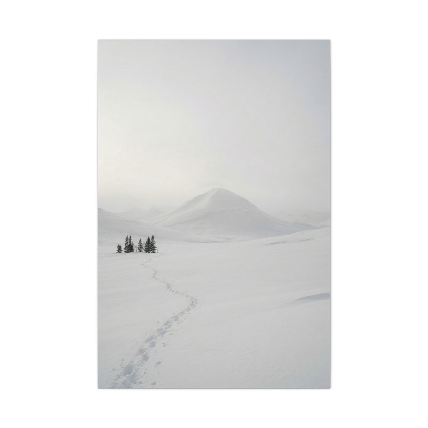Scandinavian Winter Minimalist Mountain Wall Art & Canvas Print