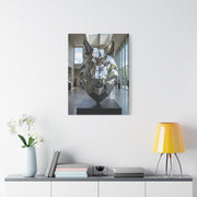 Geometric Chrome Wolf Head Sculpture Wall Art & Canvas Print