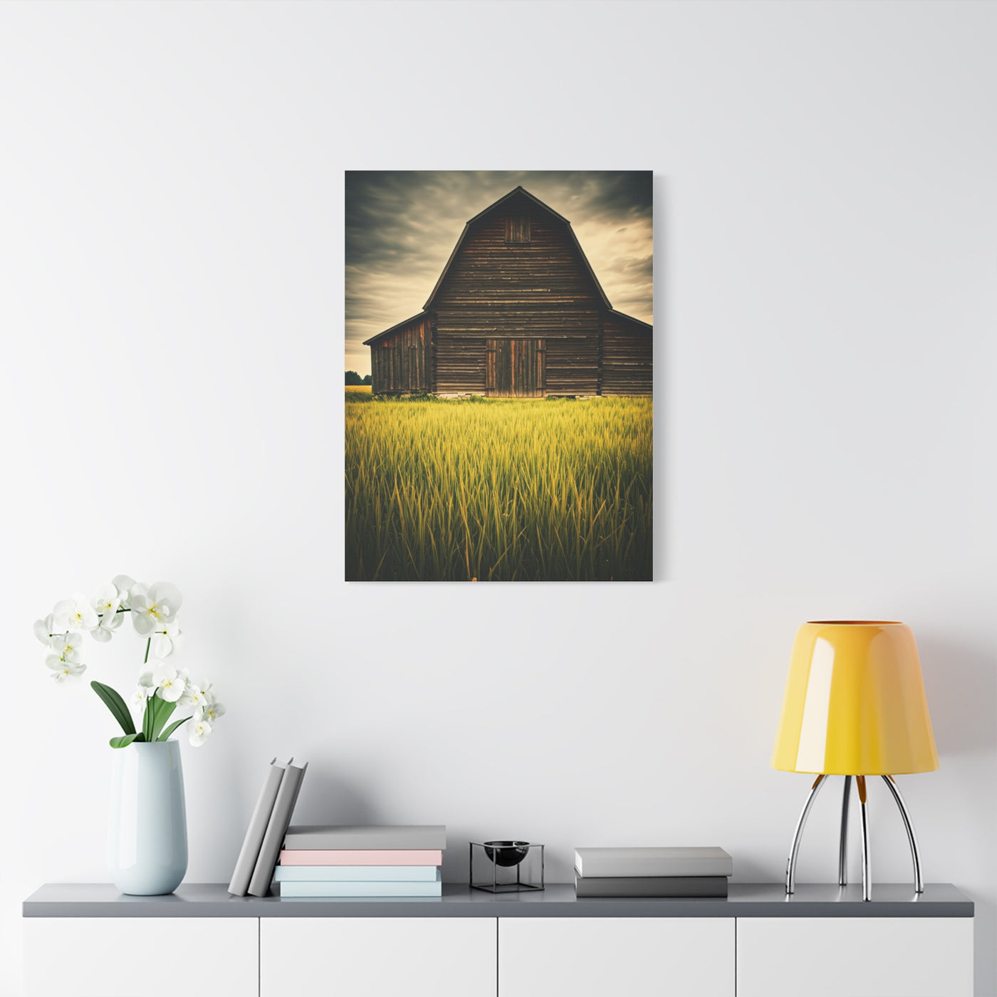 Weathered Barn in Tall Green Fields Wall Art & Canvas Prints