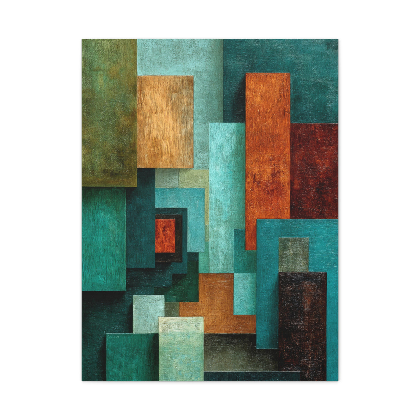 Layered Color Field Geometry Wall Art & Canvas Print
