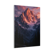 Rose Alpenglow Mountain Face Wall Art & Canvas Print
