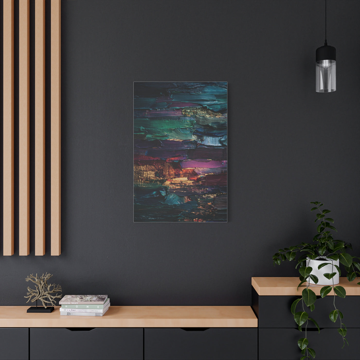 Jewel Tone Textured Abstract Gallery Painting Wall Art & Canvas Print