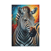 Vibrant Stripes Zebra Portrait Wall Art & Canvas Print