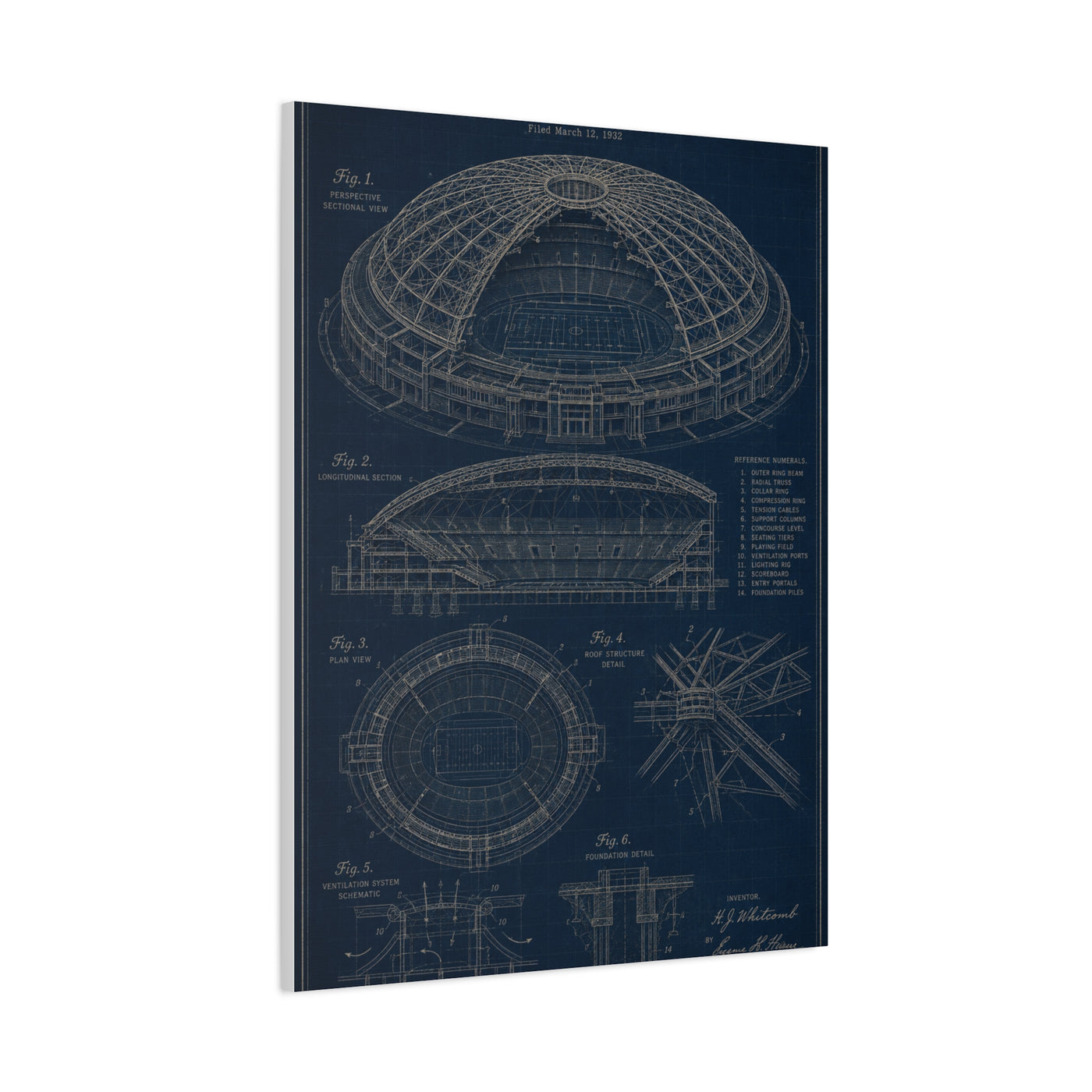All Weather Stadium Blueprint Sports Wall Art & Canvas Print