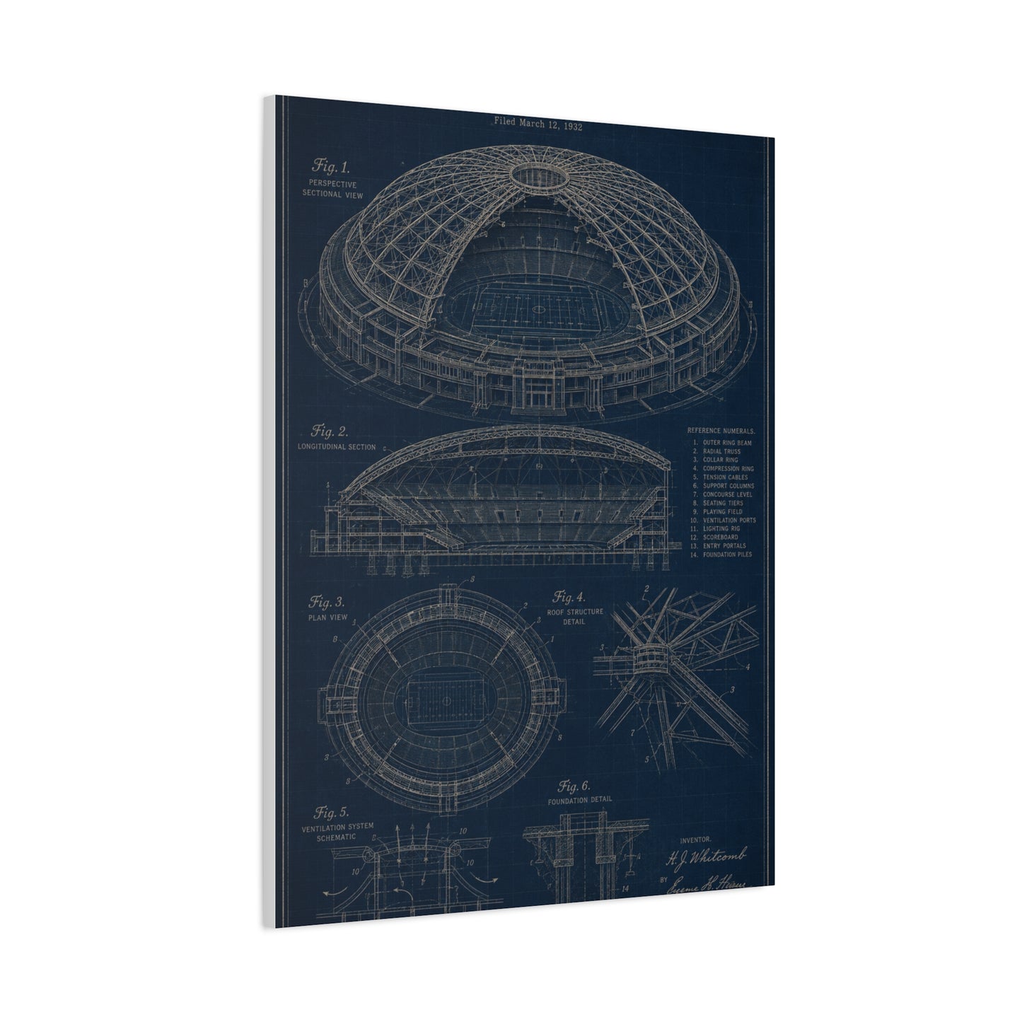 All Weather Stadium Blueprint Sports Wall Art & Canvas Print