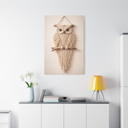 Boho Macrame Owl Textile Wall Art & Canvas Print