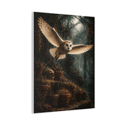 Gothic Greenhouse Flying Barn Owl Wall Art & Canvas Print