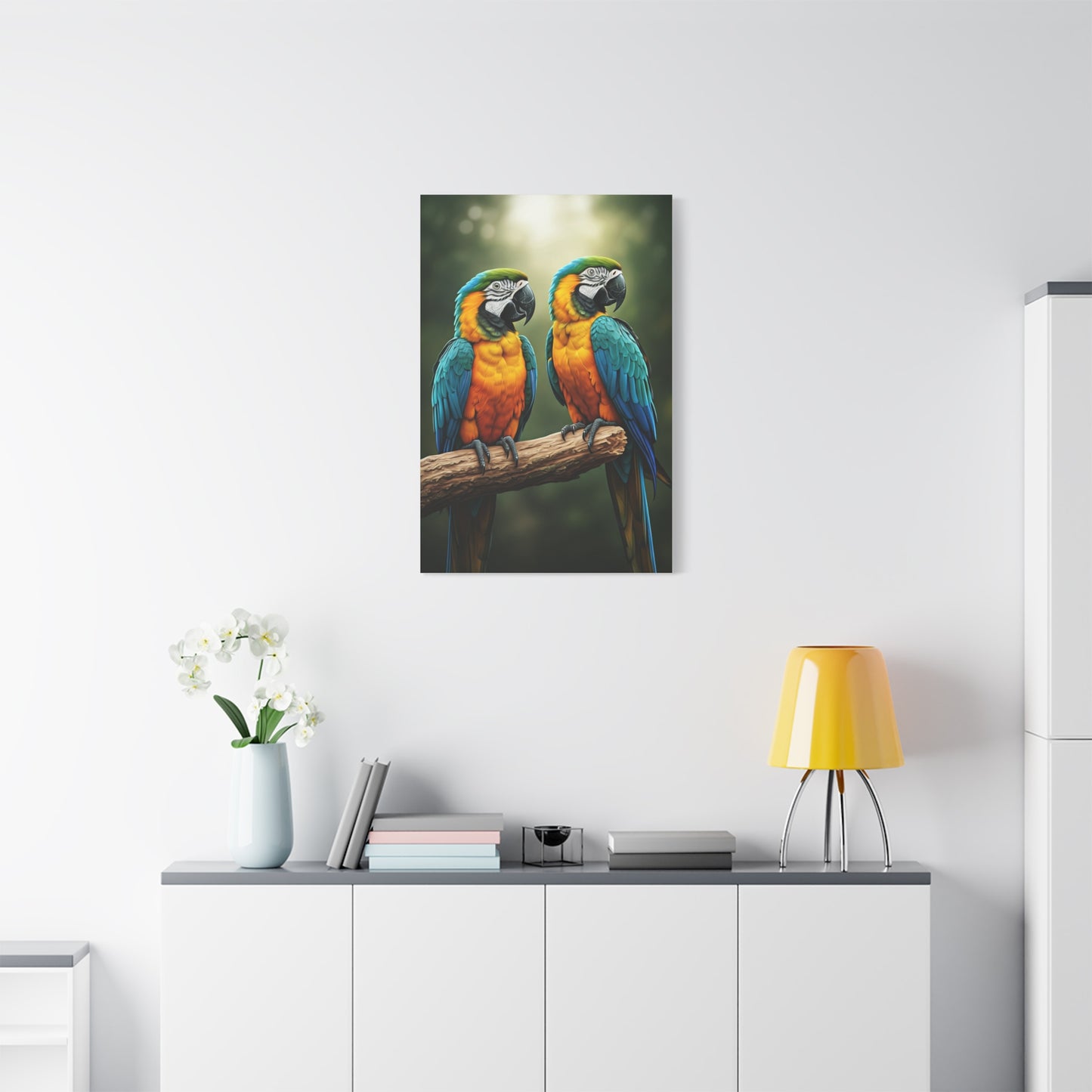 Blue & Gold Macaw Duo Wall Art & Canvas Prints