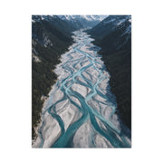 Aerial Braided Mountain River Wall Art & Canvas Print
