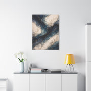 Navy Marble Botanical Flow Wall Art & Canvas Print