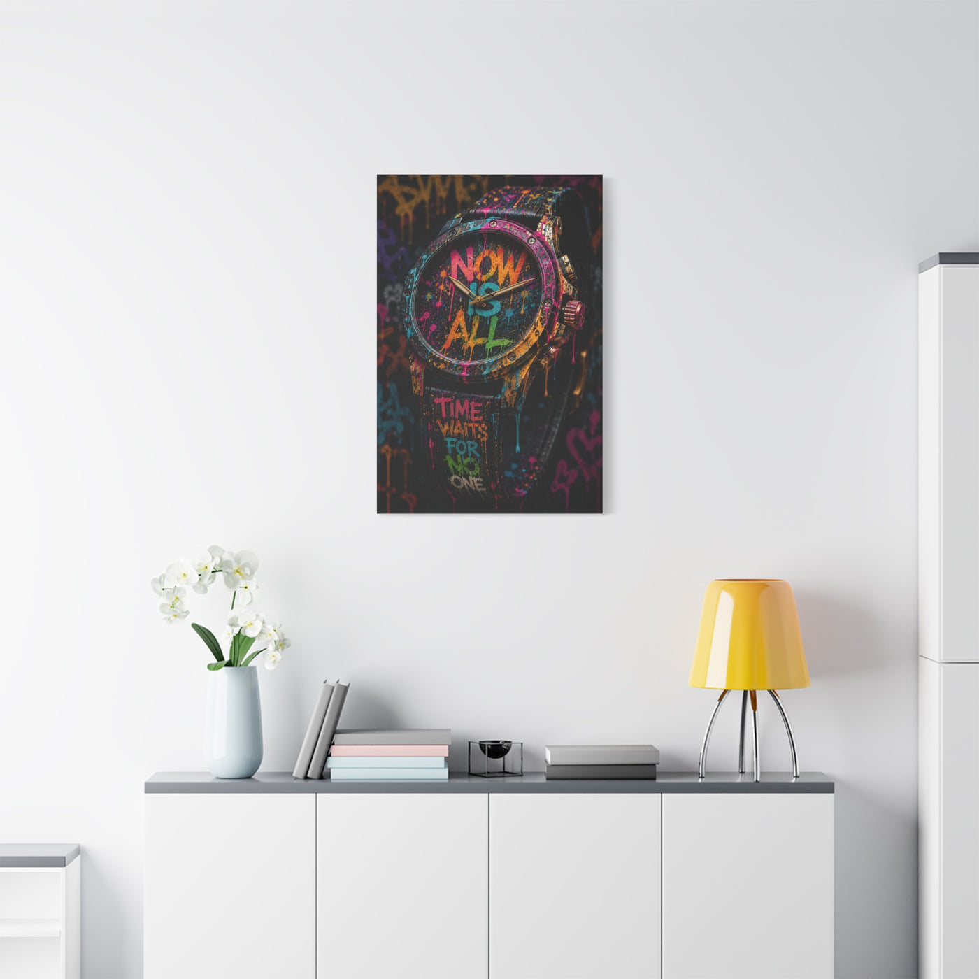 Now Is All Graffiti Watch Street Wall Art & Canvas Print