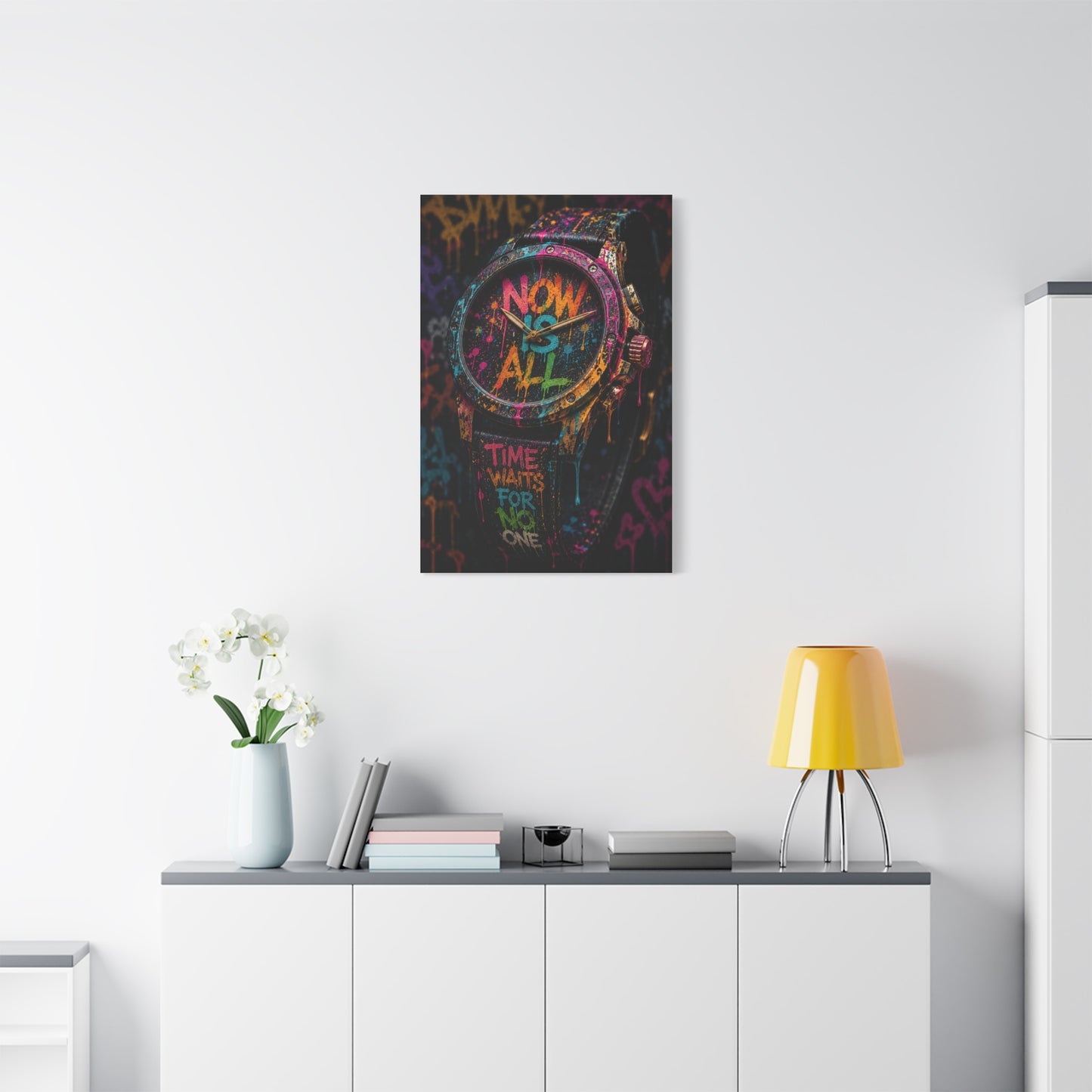 Now Is All Graffiti Watch Street Wall Art & Canvas Print