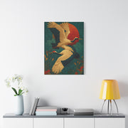 Golden Crane Celestial Flight Wall Art & Canvas Print