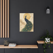 Japandi Moon Peacock Minimal Wall Art & Canvas Print