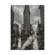 Flatiron Building Rainy Noir Wall Art & Canvas Print