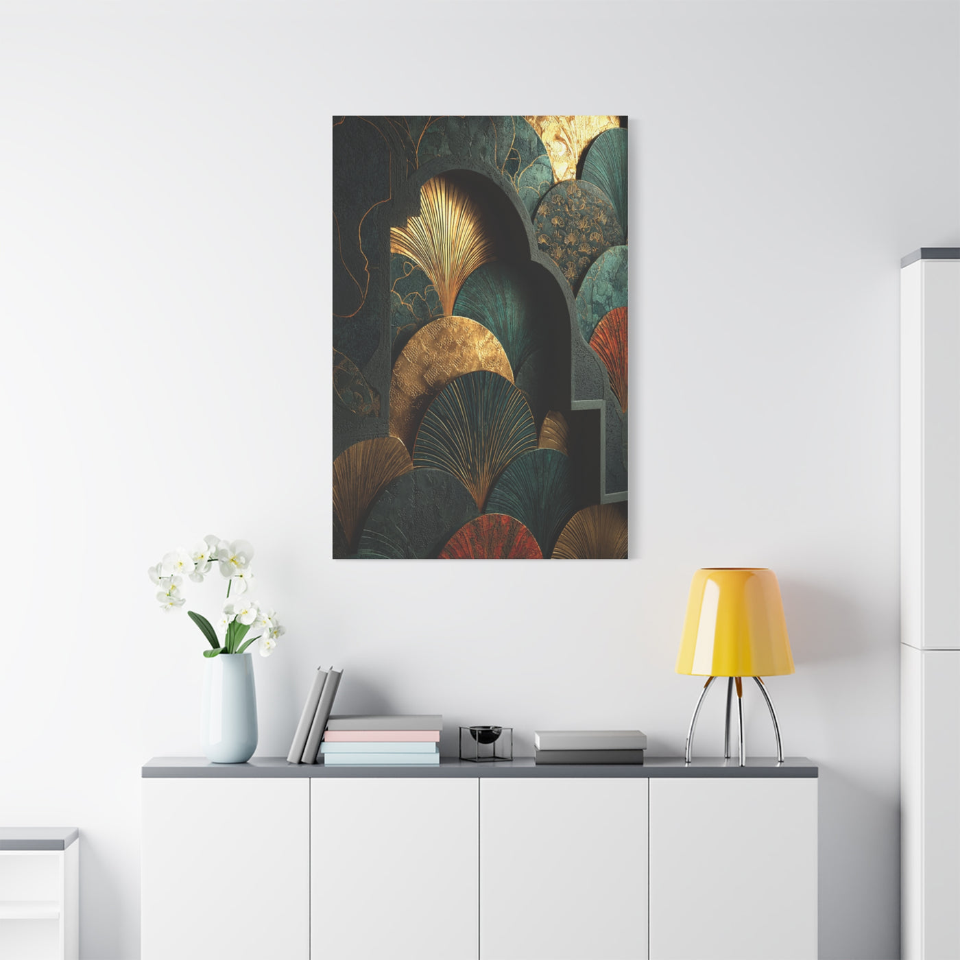Emerald Art Deco Architectural Wall Art & Canvas Print