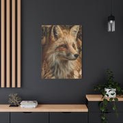 Neutral Botanical Fox Portrait Wall Art & Canvas Print