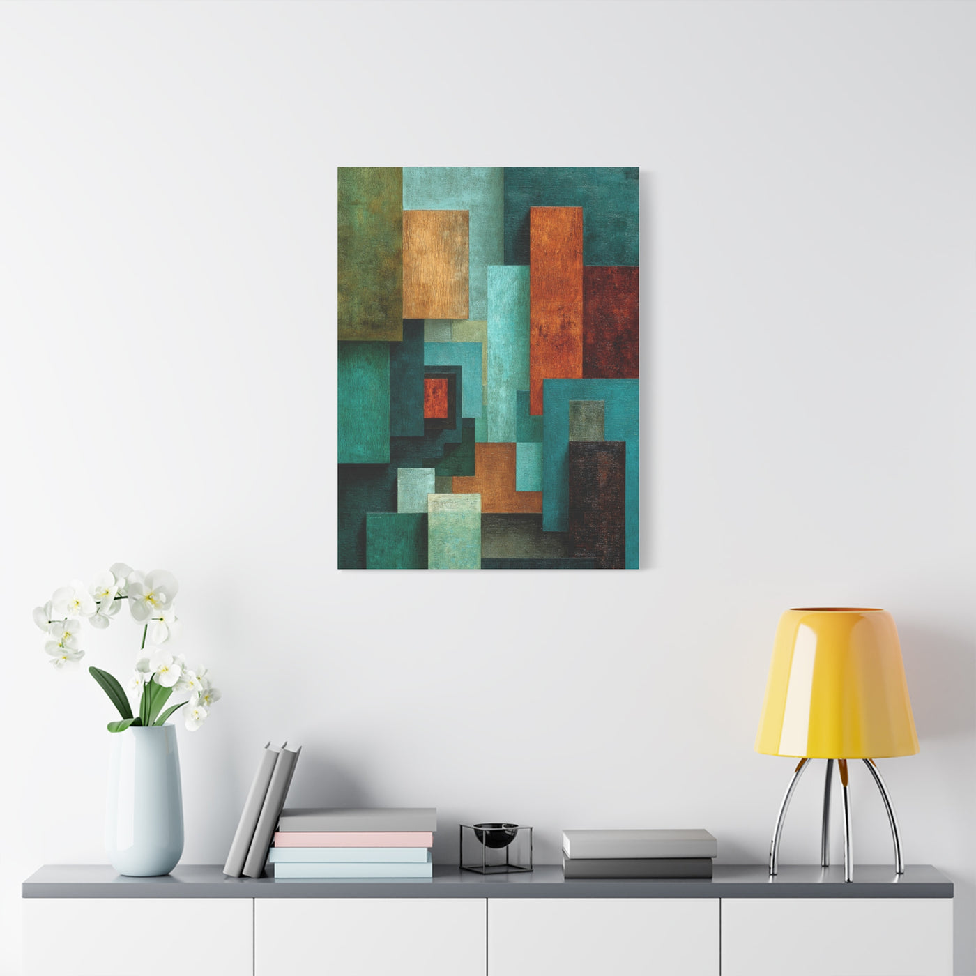 Layered Color Field Geometry Wall Art & Canvas Print