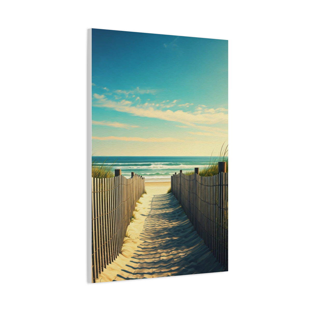 Sandy Fence Pathway to the Shore Wall Art & Canvas Prints