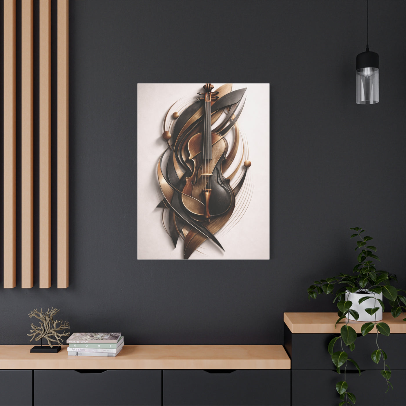 Sculptural Violin Motion Composition Wall Art & Canvas Print