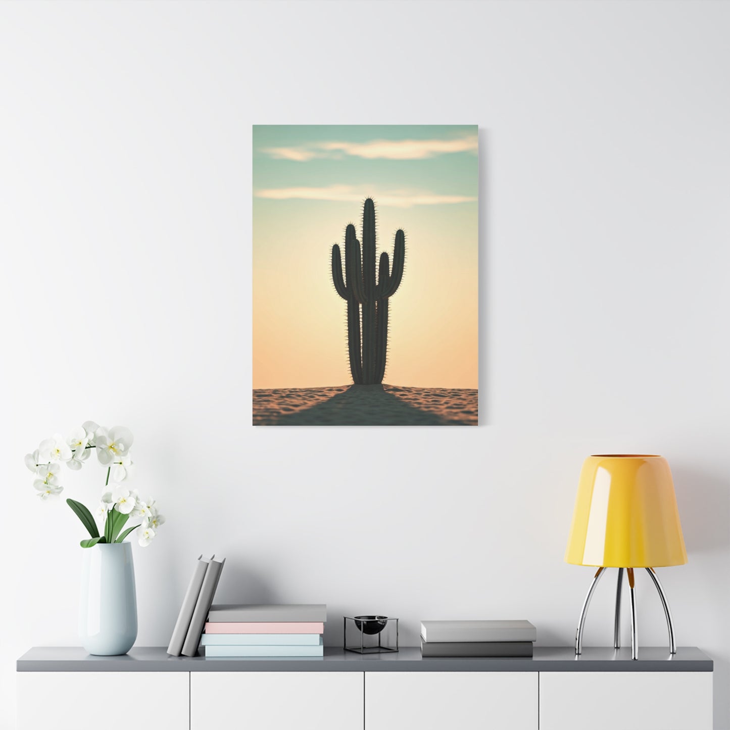 Lone Saguaro Desert Sunset Silhouette Wall Art & Canvas Prints