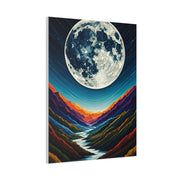 Midnight Moonlit Peaks Wall Art & Canvas Print