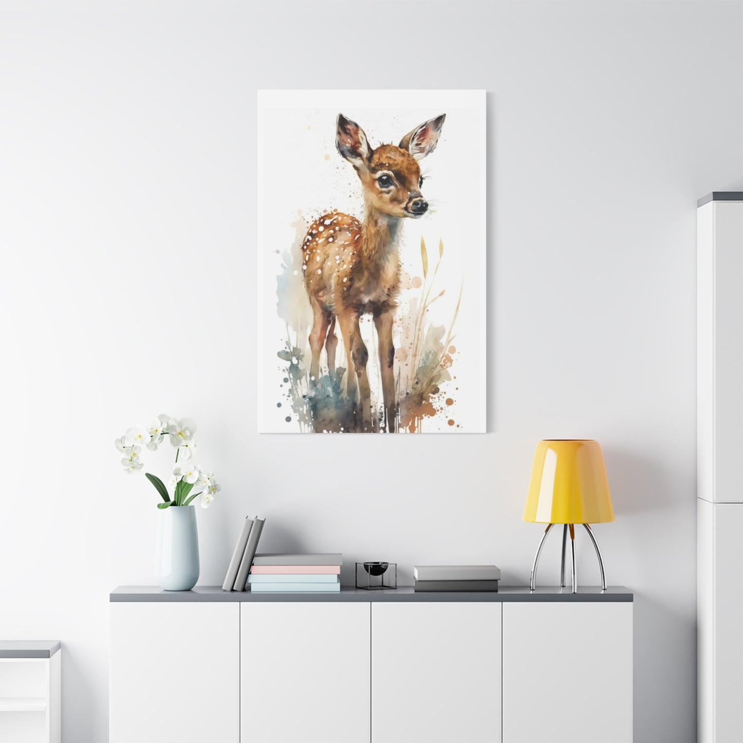 Baby Deer Watercolor Wall Art & Canvas Prints
