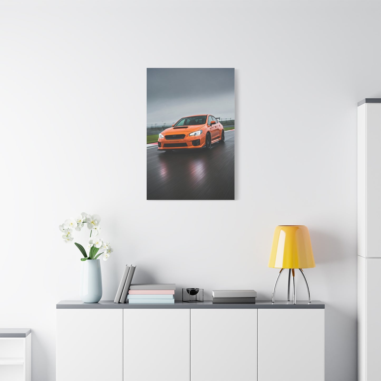 Subaru WRX STI Wet Circuit Rally Attack Wall Art & Canvas Prints
