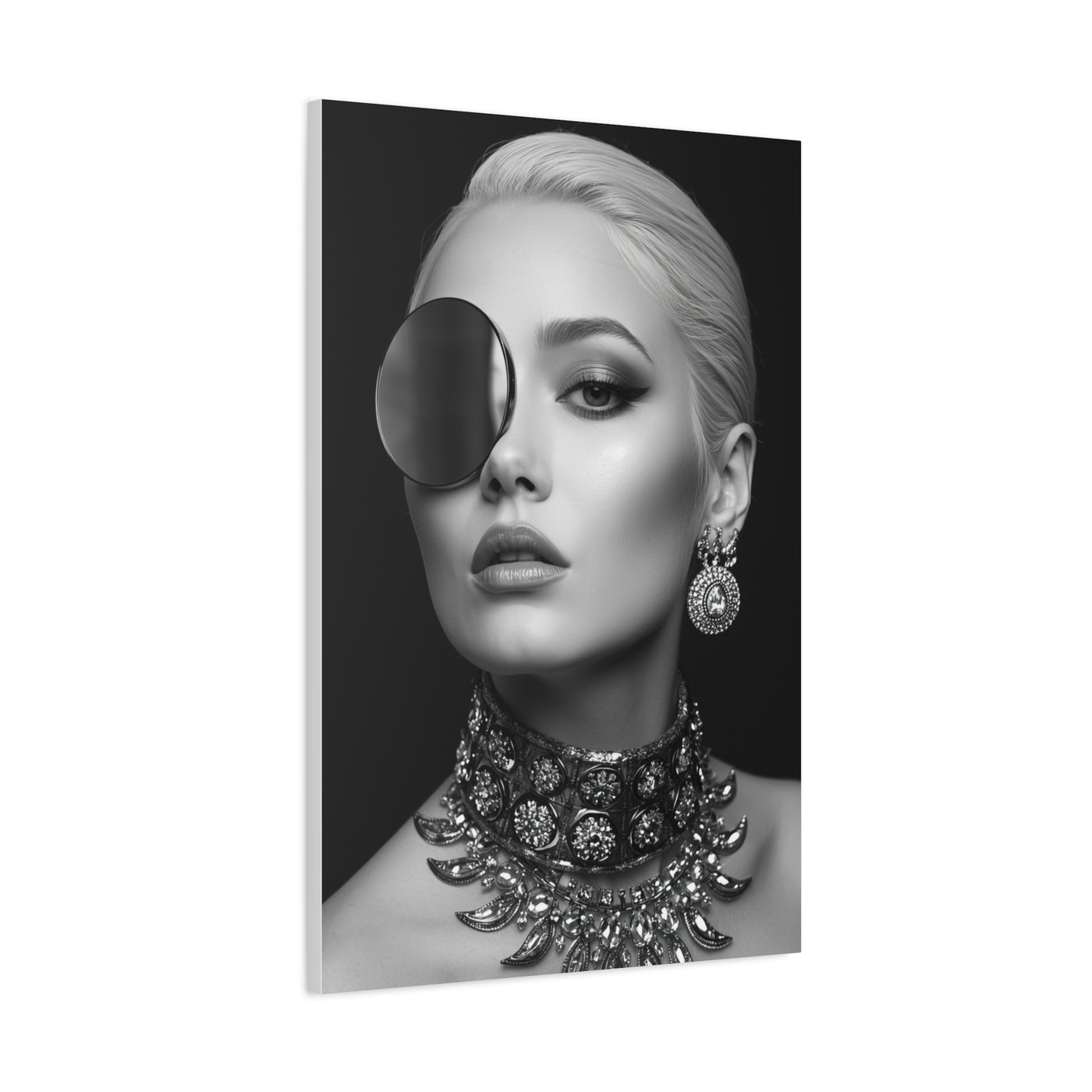 Monochrome Luxury Disc Portrait Wall Art & Canvas Print