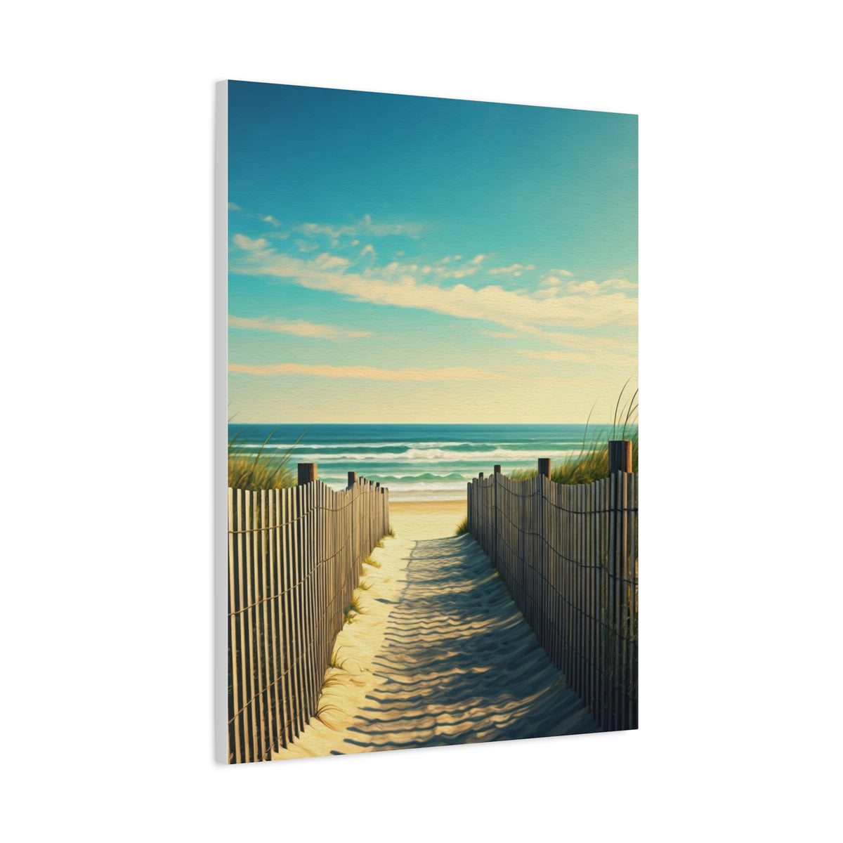 Sandy Fence Pathway to the Shore Wall Art & Canvas Prints