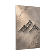 Minimalist Metal-Line Mountain Concept Wall Art & Canvas Print
