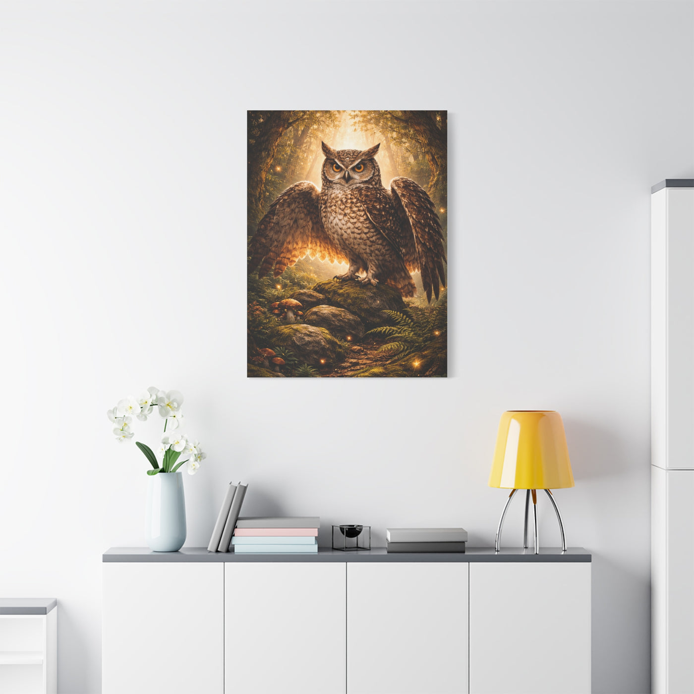 Enchanted Forest Guardian Owl Wall Art & Canvas Print