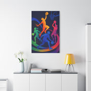 Rainbow Basketball Motion Sports Wall Art & Canvas Print