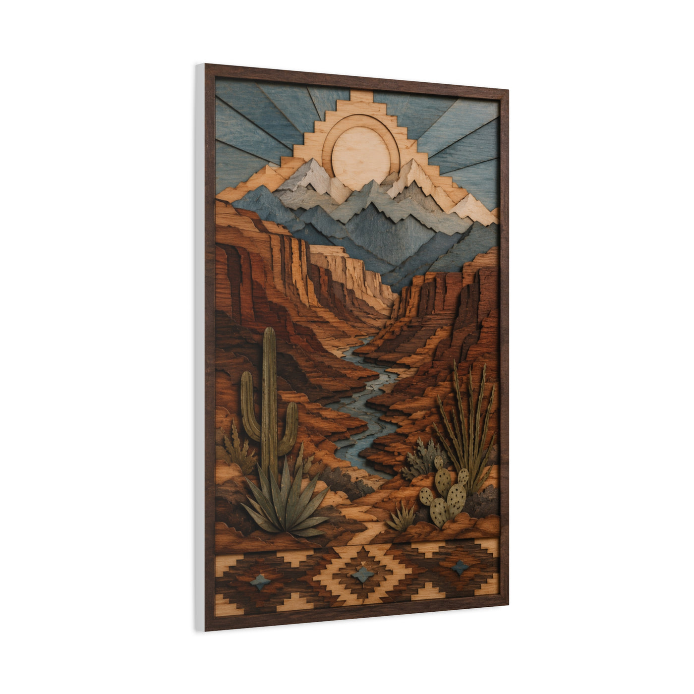 Layered Canyon Wood Mosaic Southwest Wall Art & Canvas Print