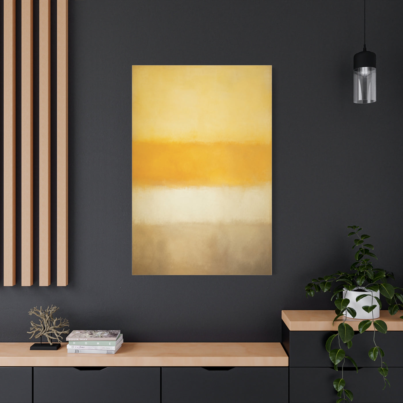 Minimal Color Field Golden Horizon Wall Art & Canvas Print