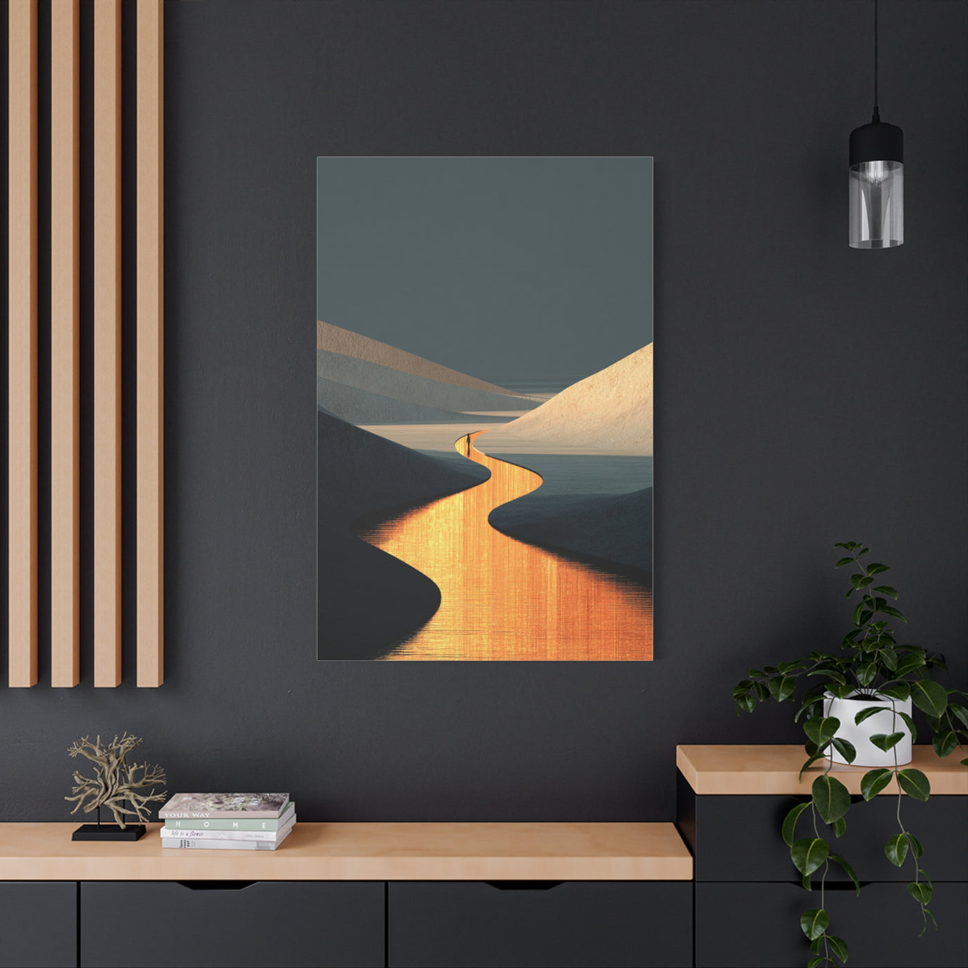 Minimal Gold Desert Horizon Wall Art & Canvas Print